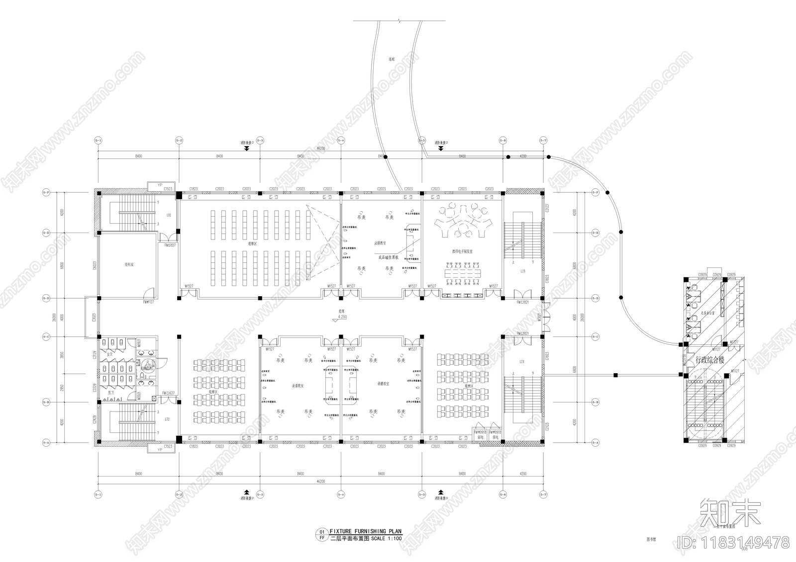 现代学校cad施工图下载【ID:1183149478】