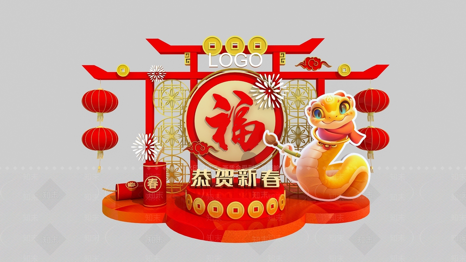 新中式中式美陈3D模型下载【ID:1183154133】