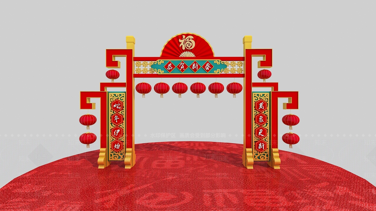 新中式中式美陈3D模型下载【ID:1183154260】