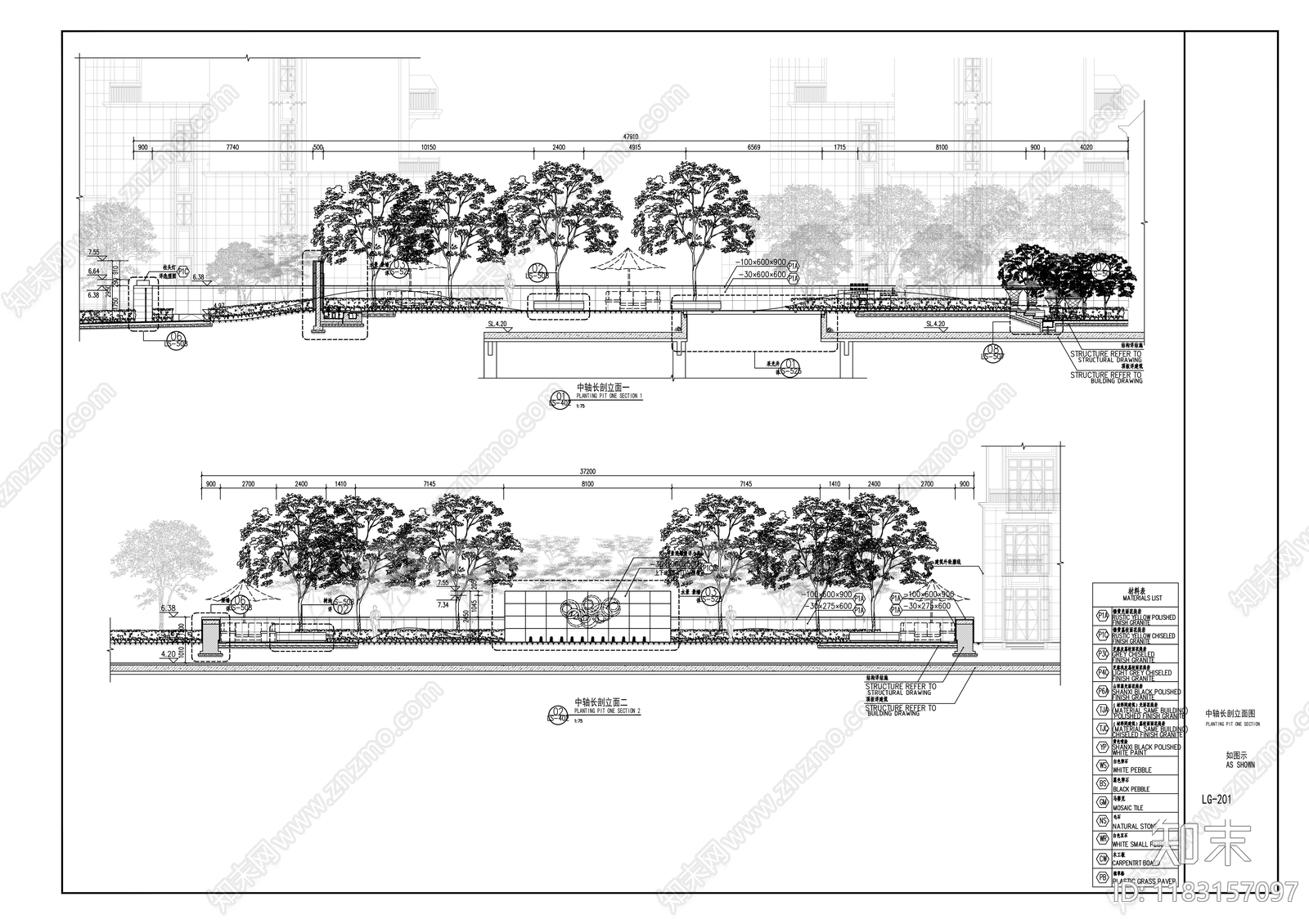 现代小区景观cad施工图下载【ID:1183157097】