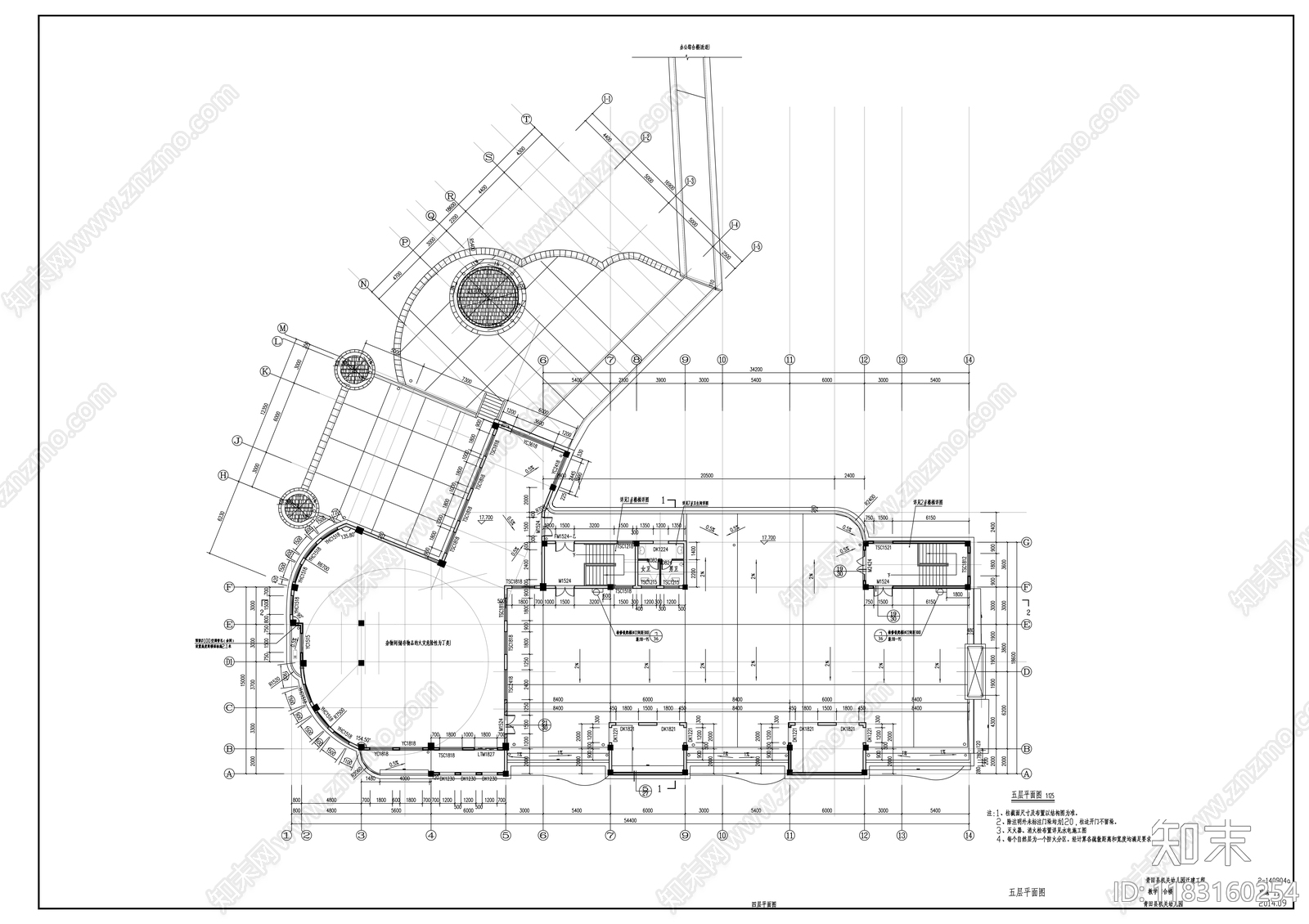 现代幼儿园建筑cad施工图下载【ID:1183160254】