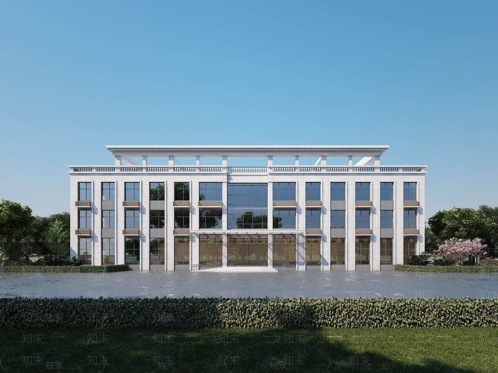 现代办公楼3D模型下载【ID:1183160405】