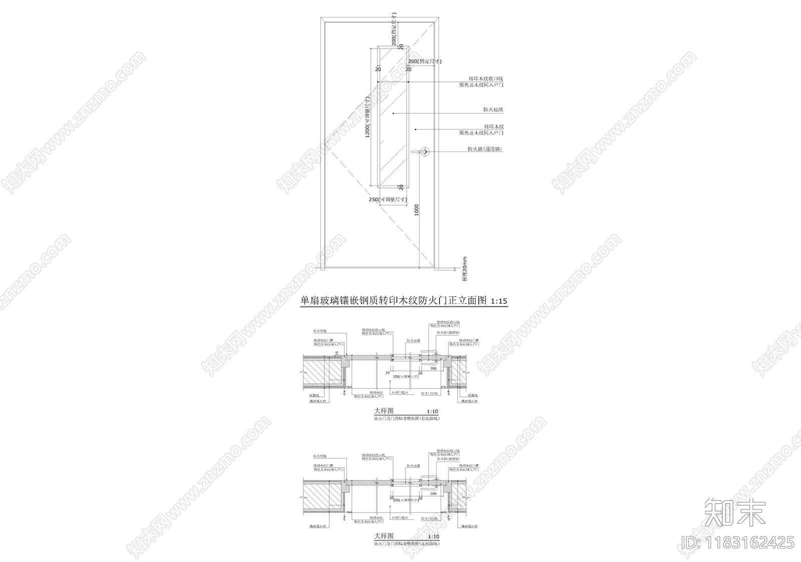 现代中式门节点cad施工图下载【ID:1183162425】