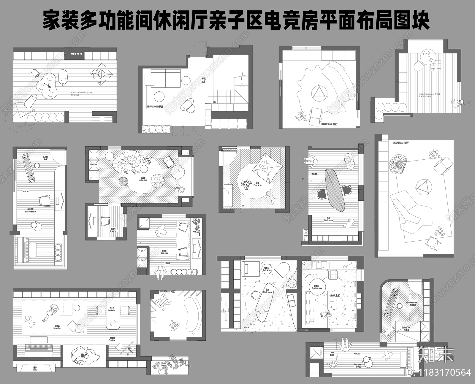 电竞房cad施工图下载【ID:1183170564】