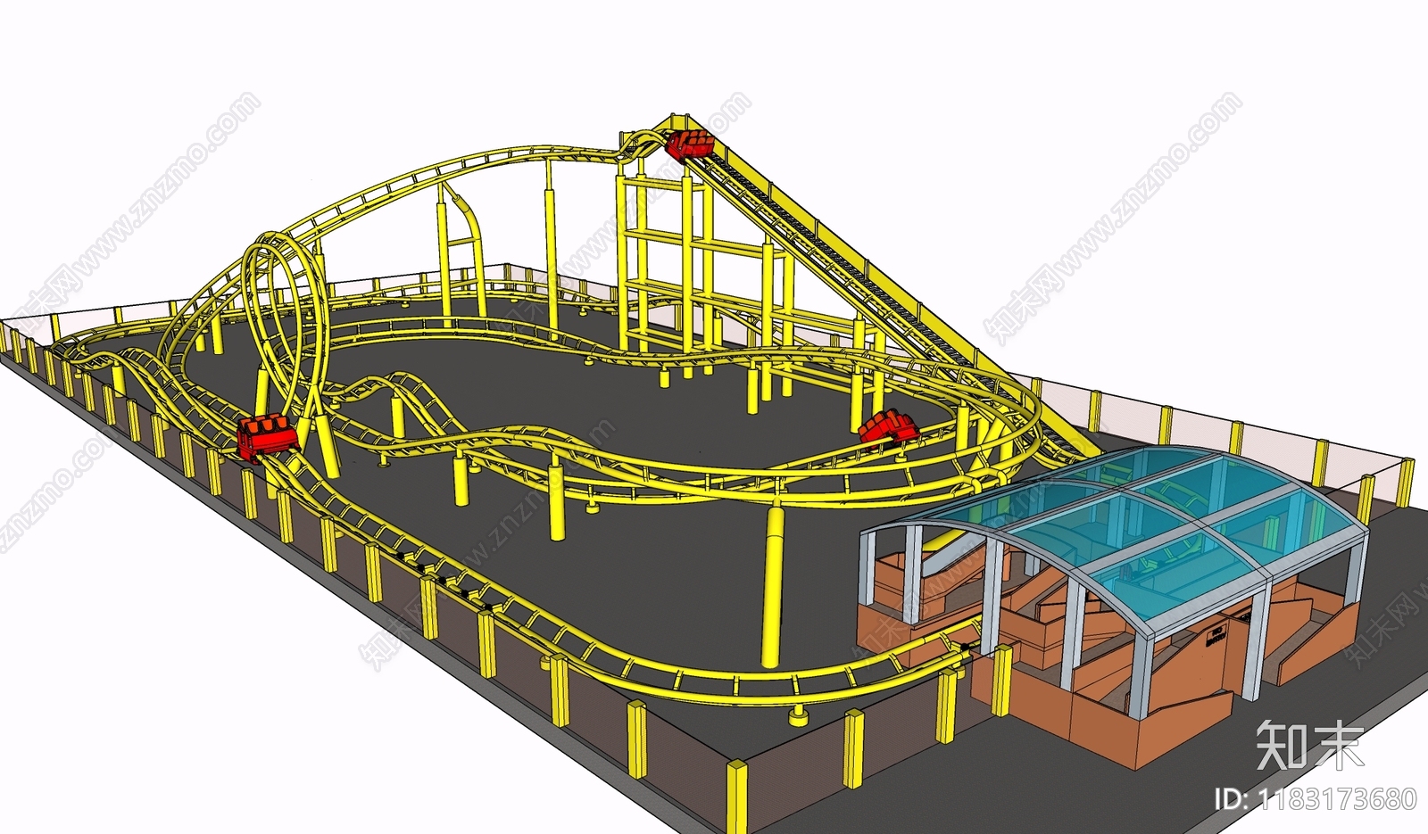 现代游乐设施SU模型下载【ID:1183173680】
