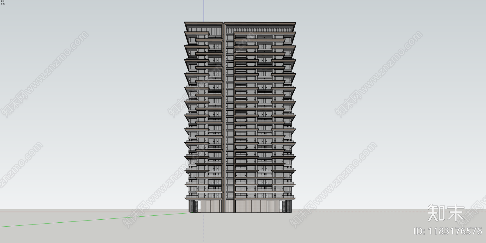 现代高层住宅SU模型下载【ID:1183176576】