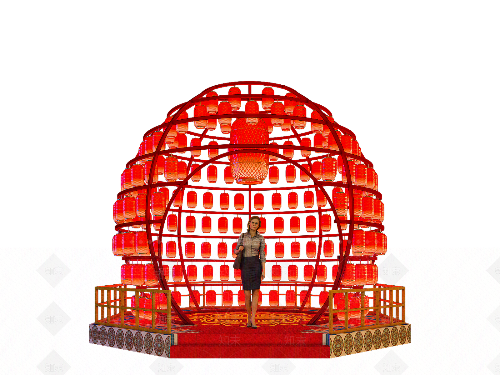中式新中式美陈3D模型下载【ID:1183181220】
