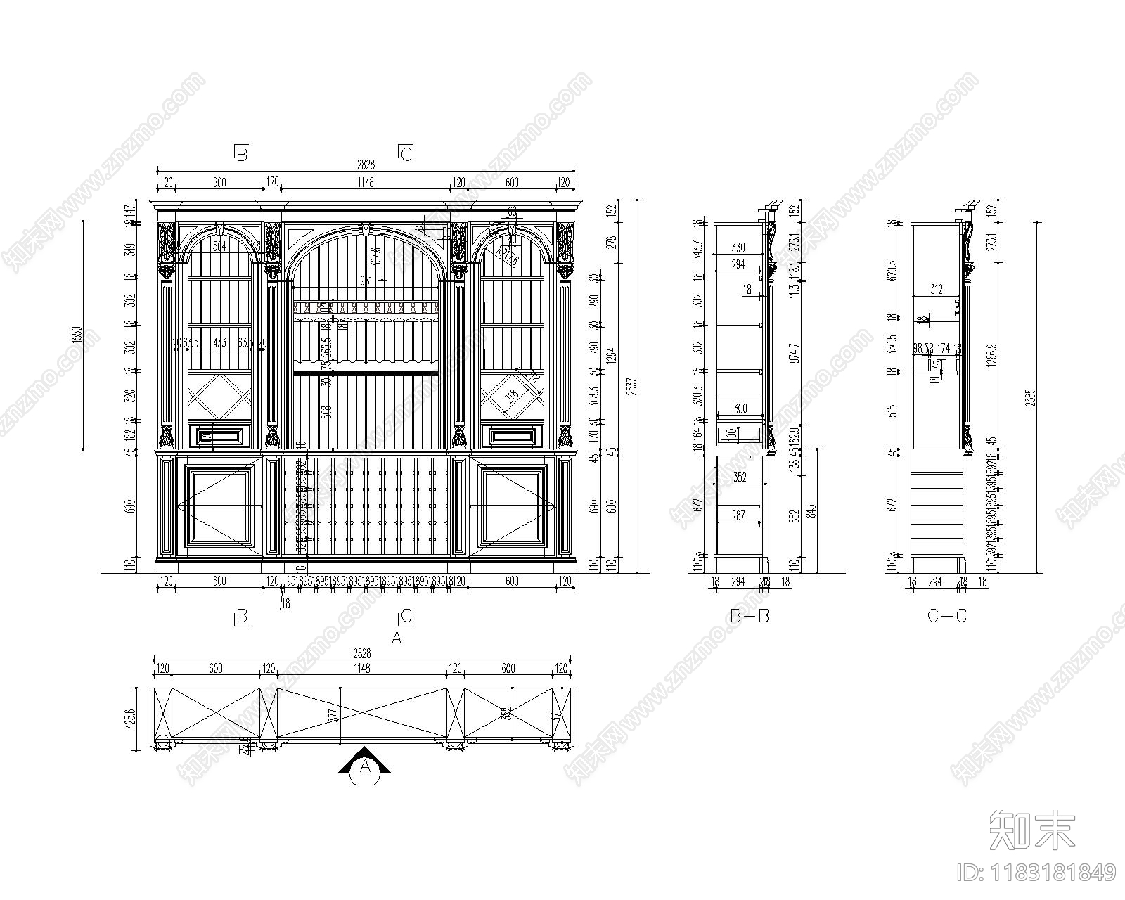 欧式综合家具图库施工图下载【ID:1183181849】