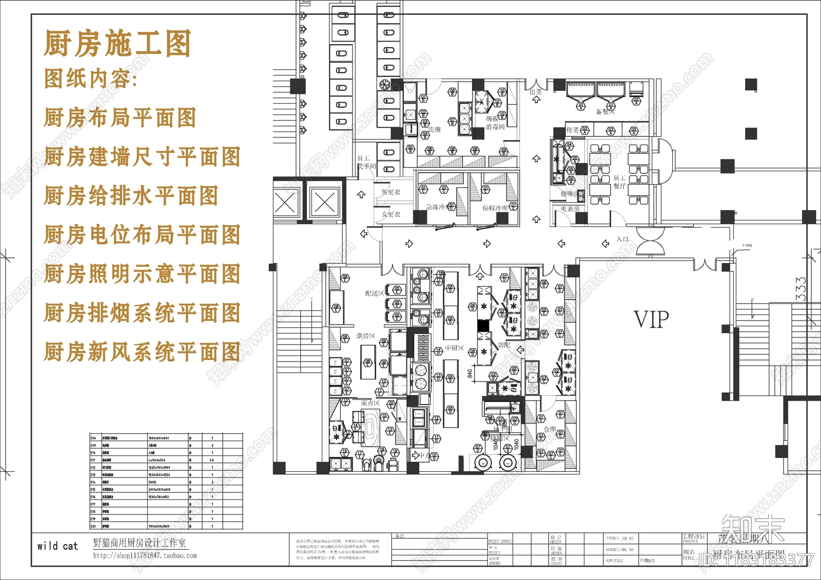 现代后厨施工图下载【ID:1183183377】