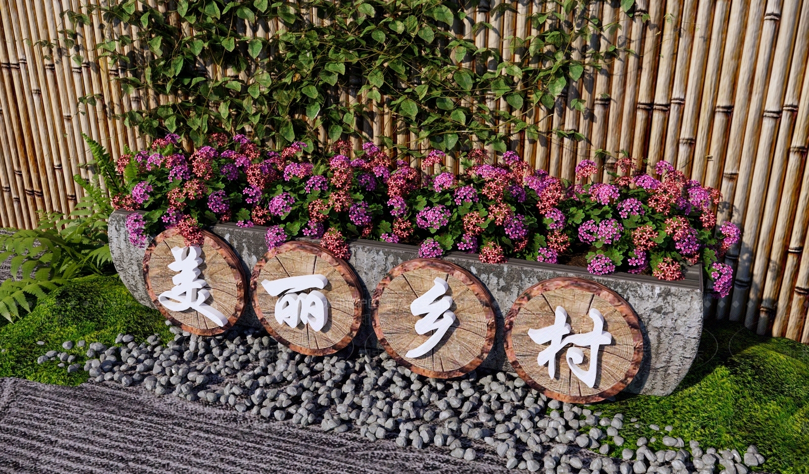 新中式庭院小品SU模型下载【ID:1183185398】