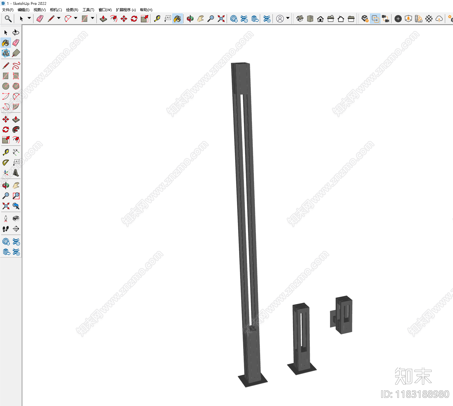 现代极简路灯SU模型下载【ID:1183188980】