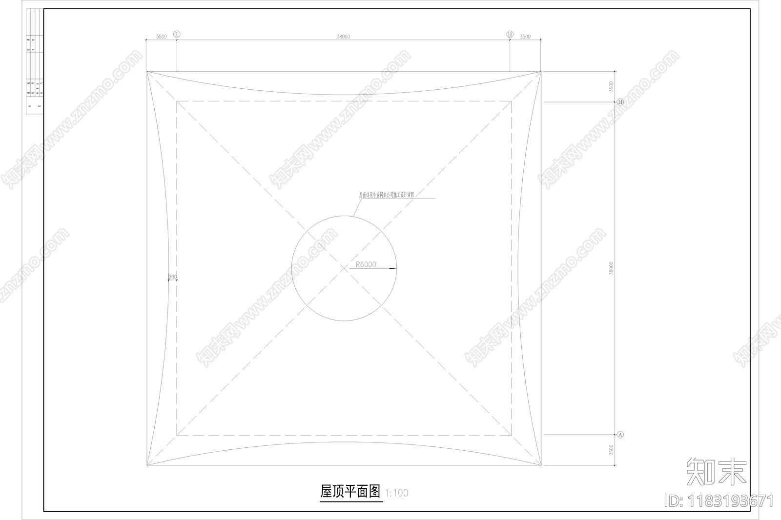 现代简约体育馆建筑cad施工图下载【ID:1183193671】