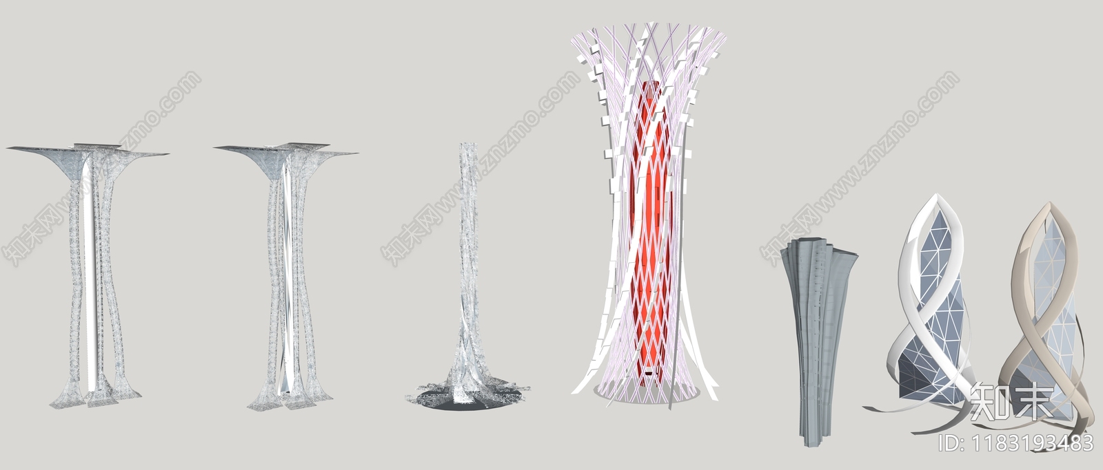 现代轻奢景观柱SU模型下载【ID:1183193483】