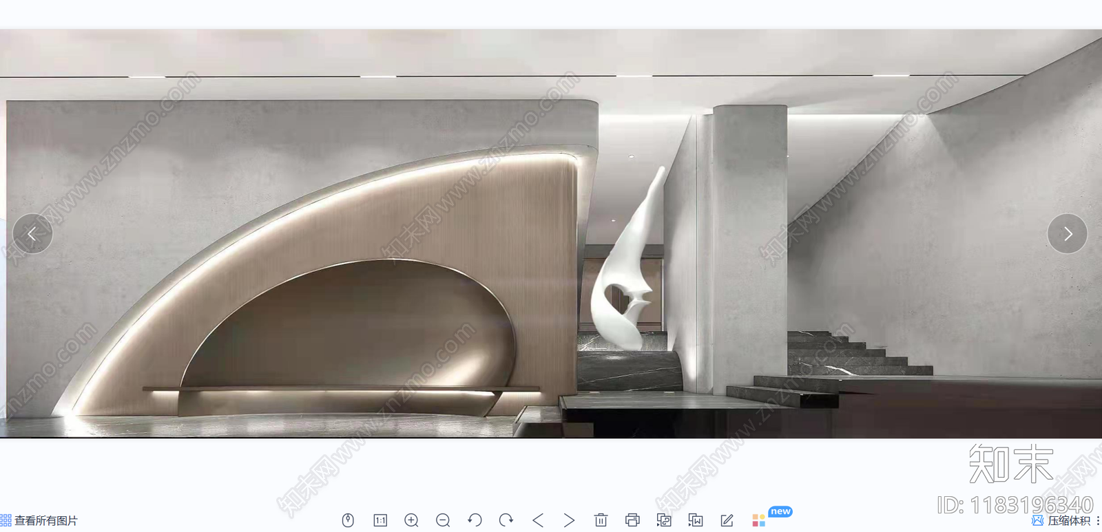 现代售楼处cad施工图下载【ID:1183196340】