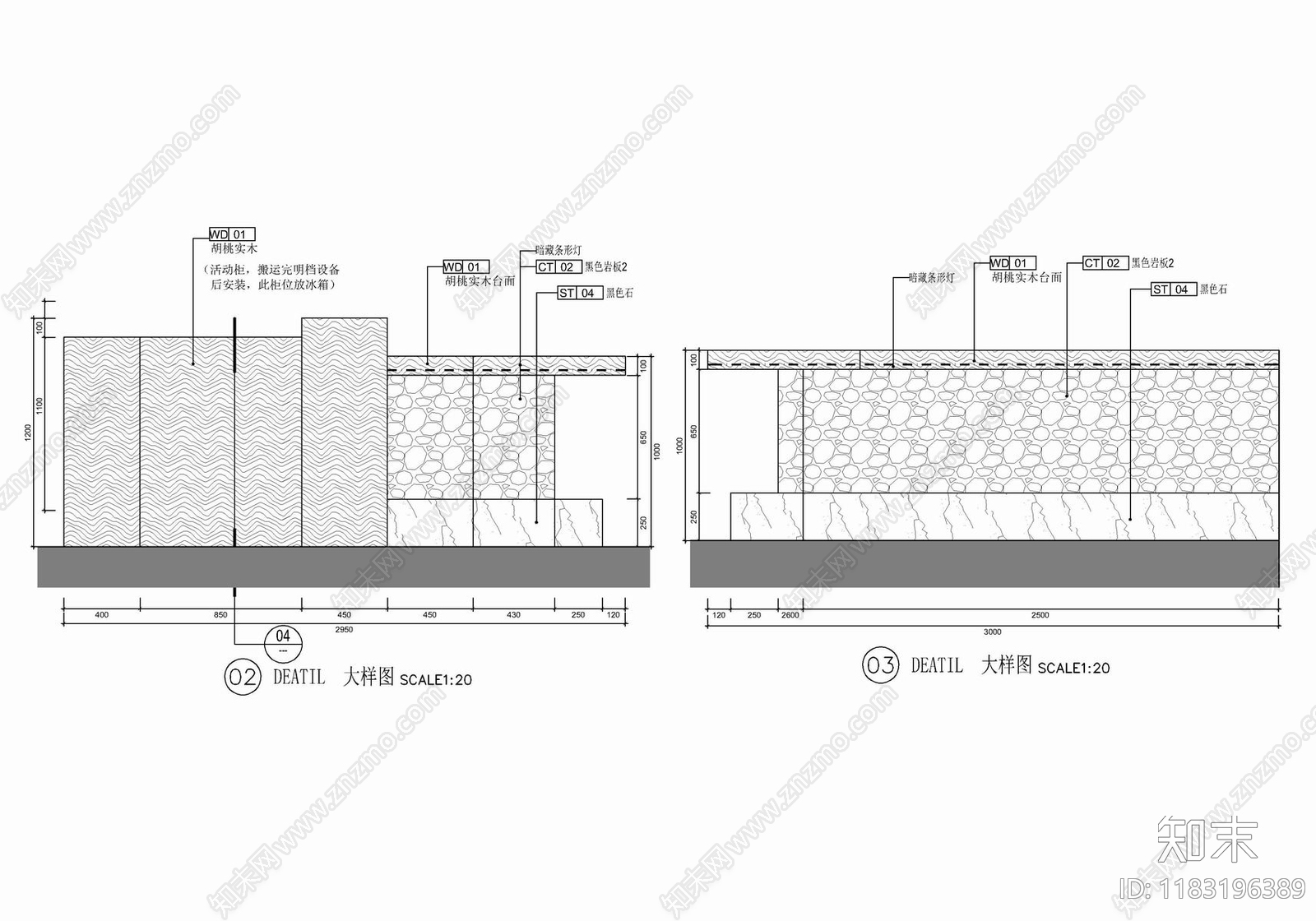 现代日式家具节点详图cad施工图下载【ID:1183196389】