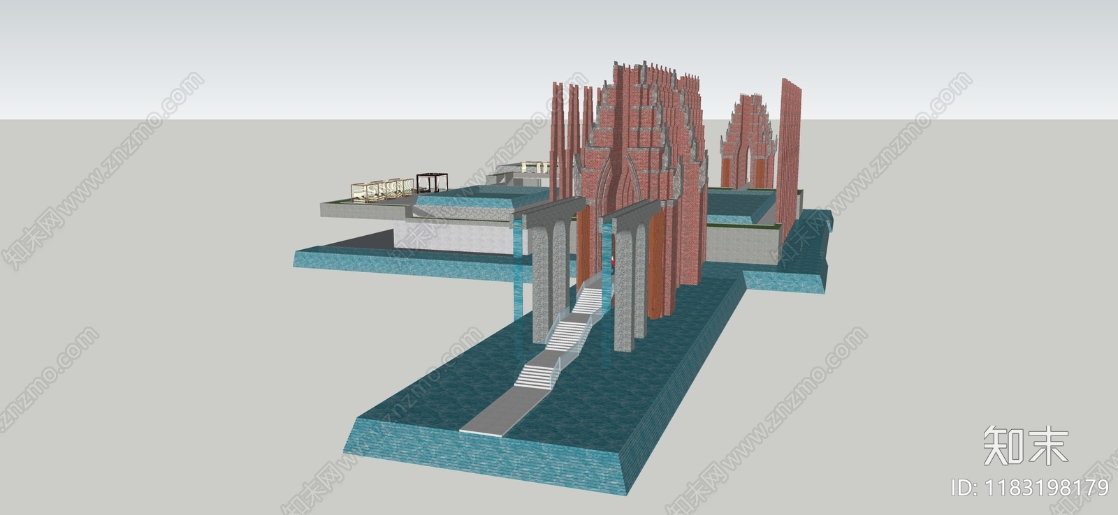 现代简欧教堂建筑SU模型下载【ID:1183198179】