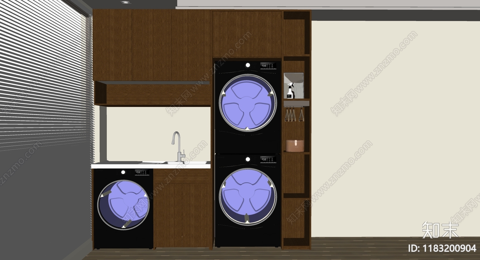 现代意式洗衣机柜SU模型下载【ID:1183200904】