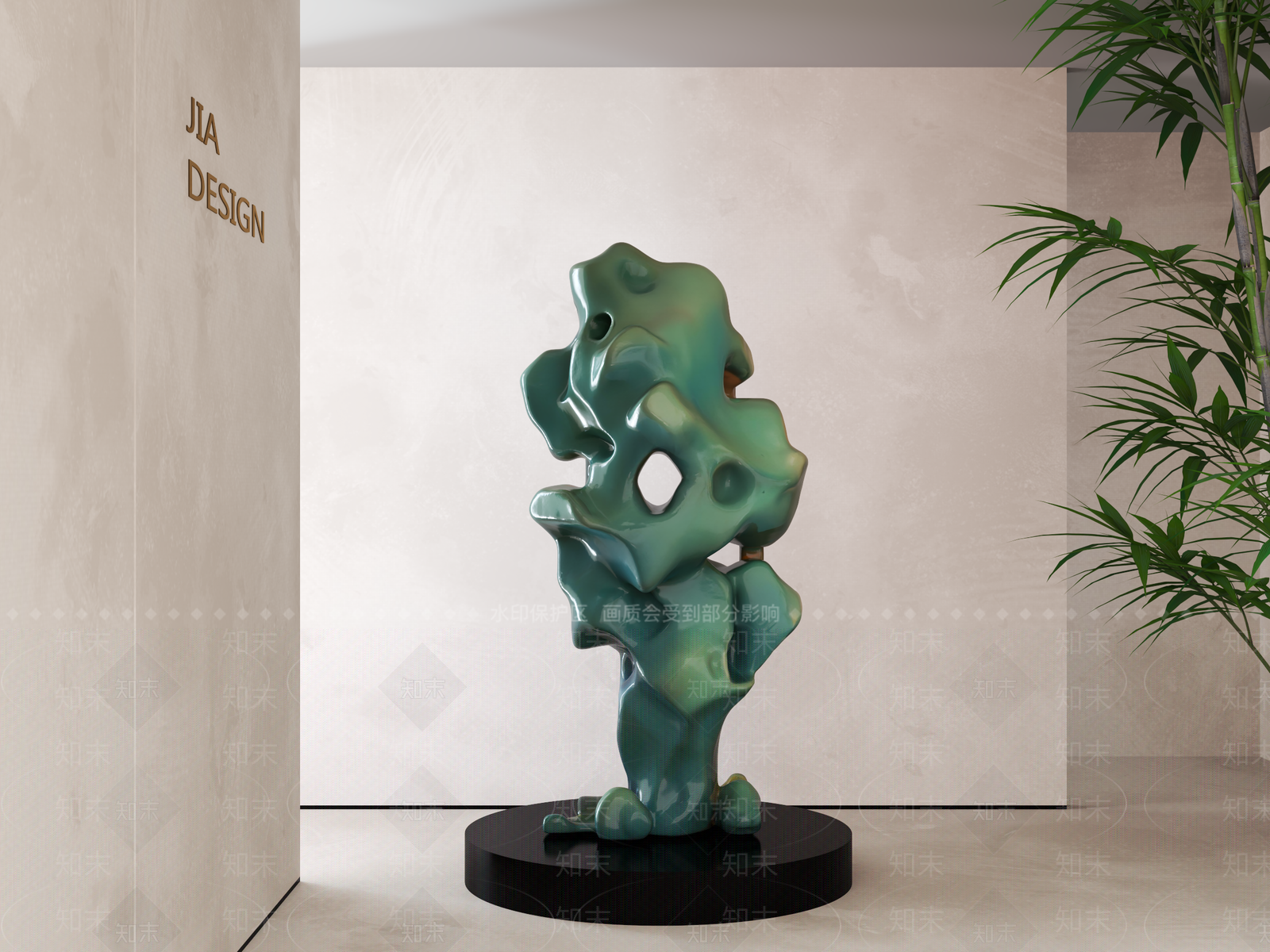 新中式景观雕塑3D模型下载【ID:1183204479】