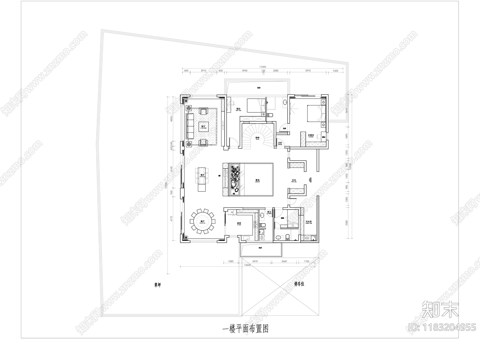 别墅cad施工图下载【ID:1183204955】