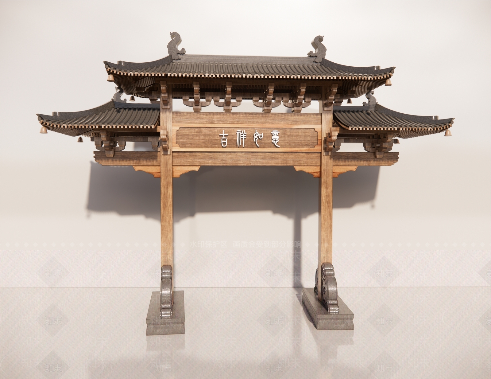 现代新中式牌坊牌楼SU模型下载【ID:1183206735】