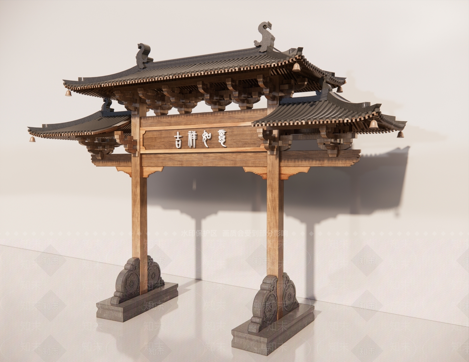 现代新中式牌坊牌楼SU模型下载【ID:1183206735】