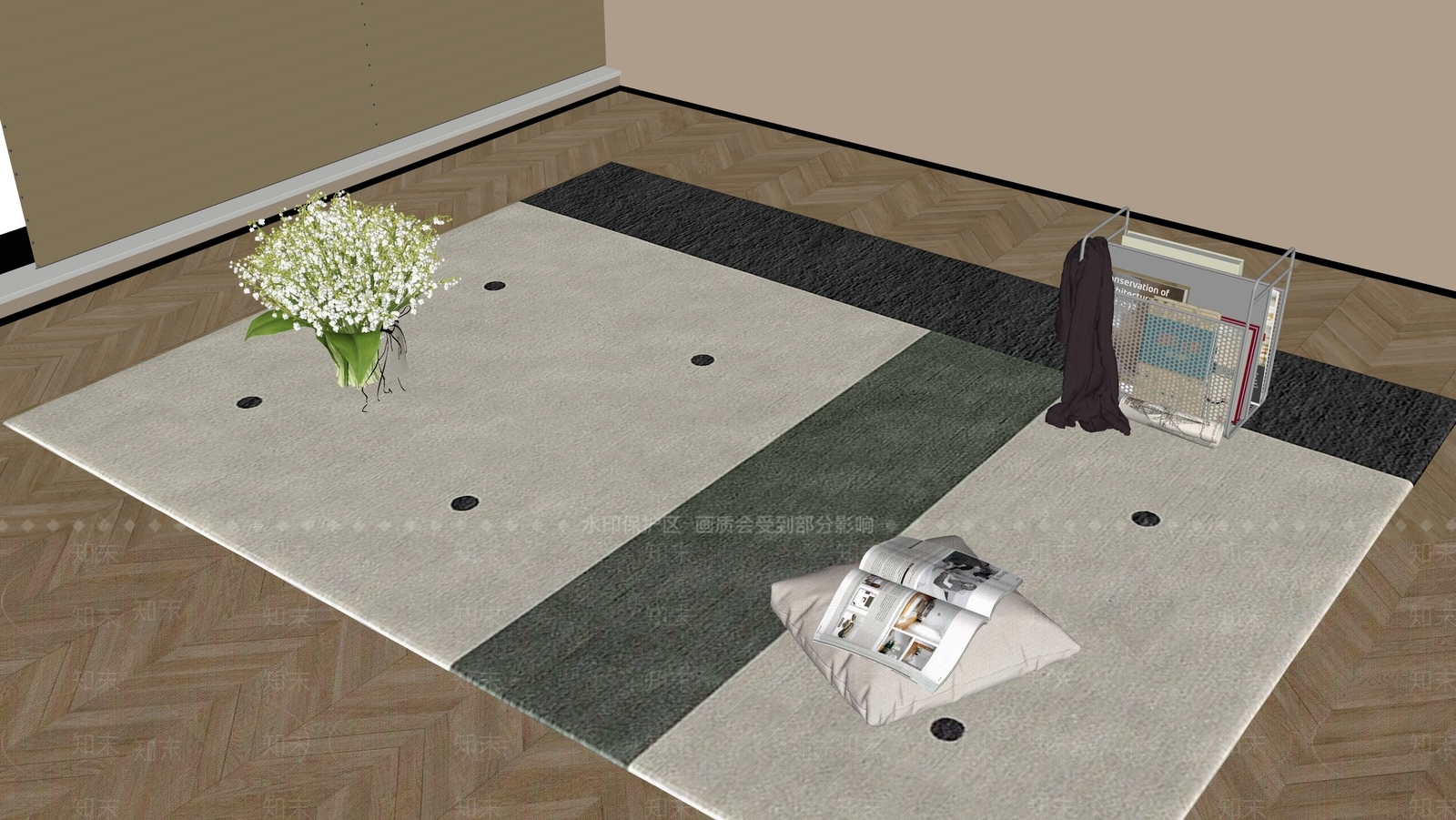 现代地毯SU模型下载【ID:1183207648】