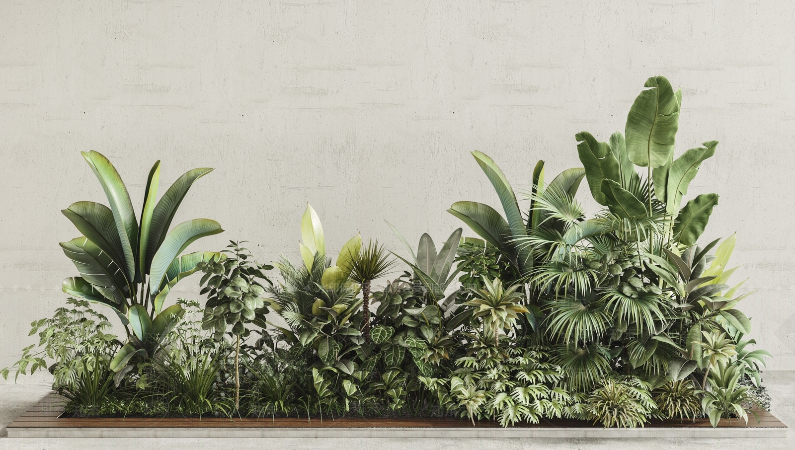 现代植物堆植物墙3D模型下载【ID:1183209196】