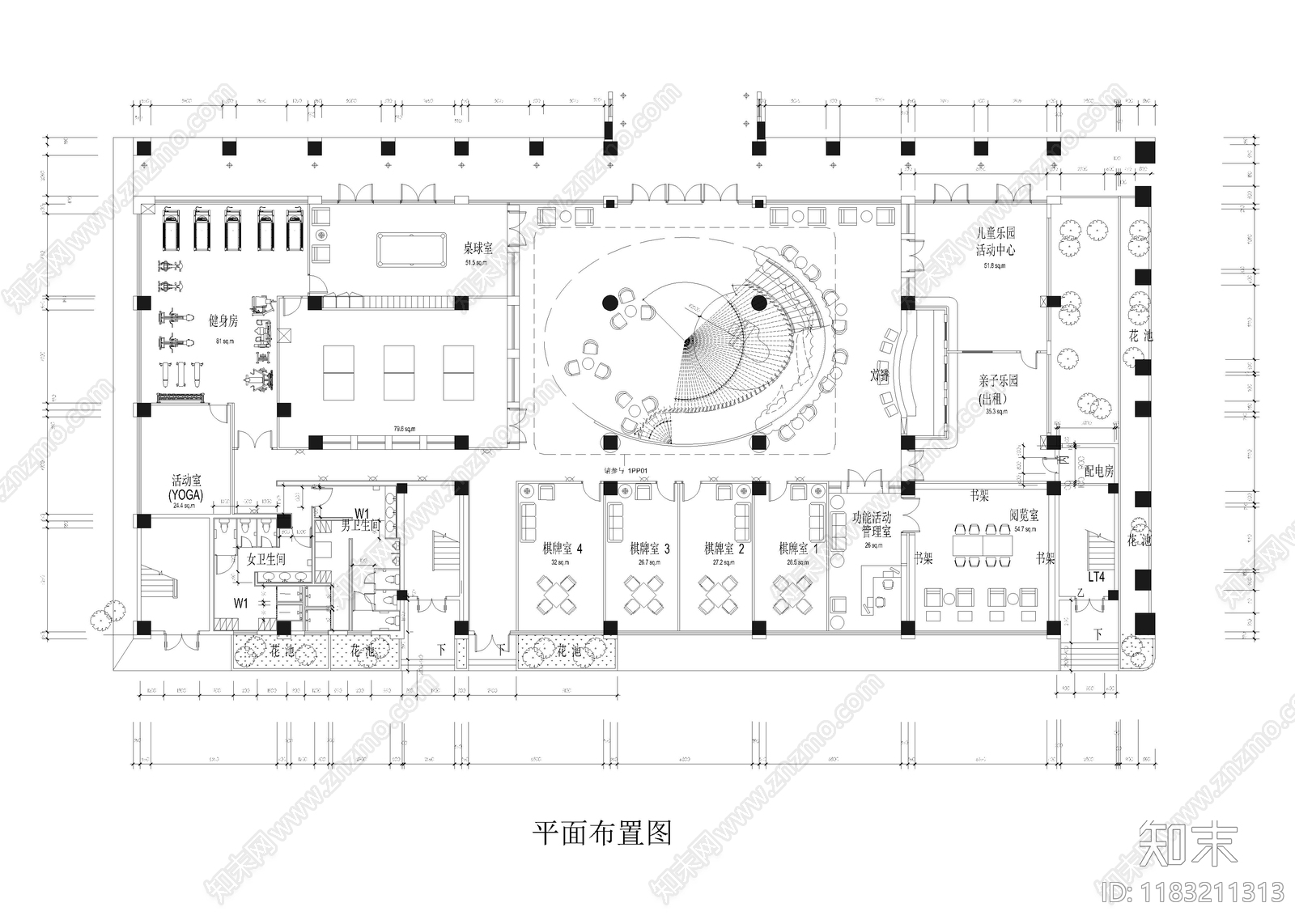 现代新中式会所cad施工图下载【ID:1183211313】