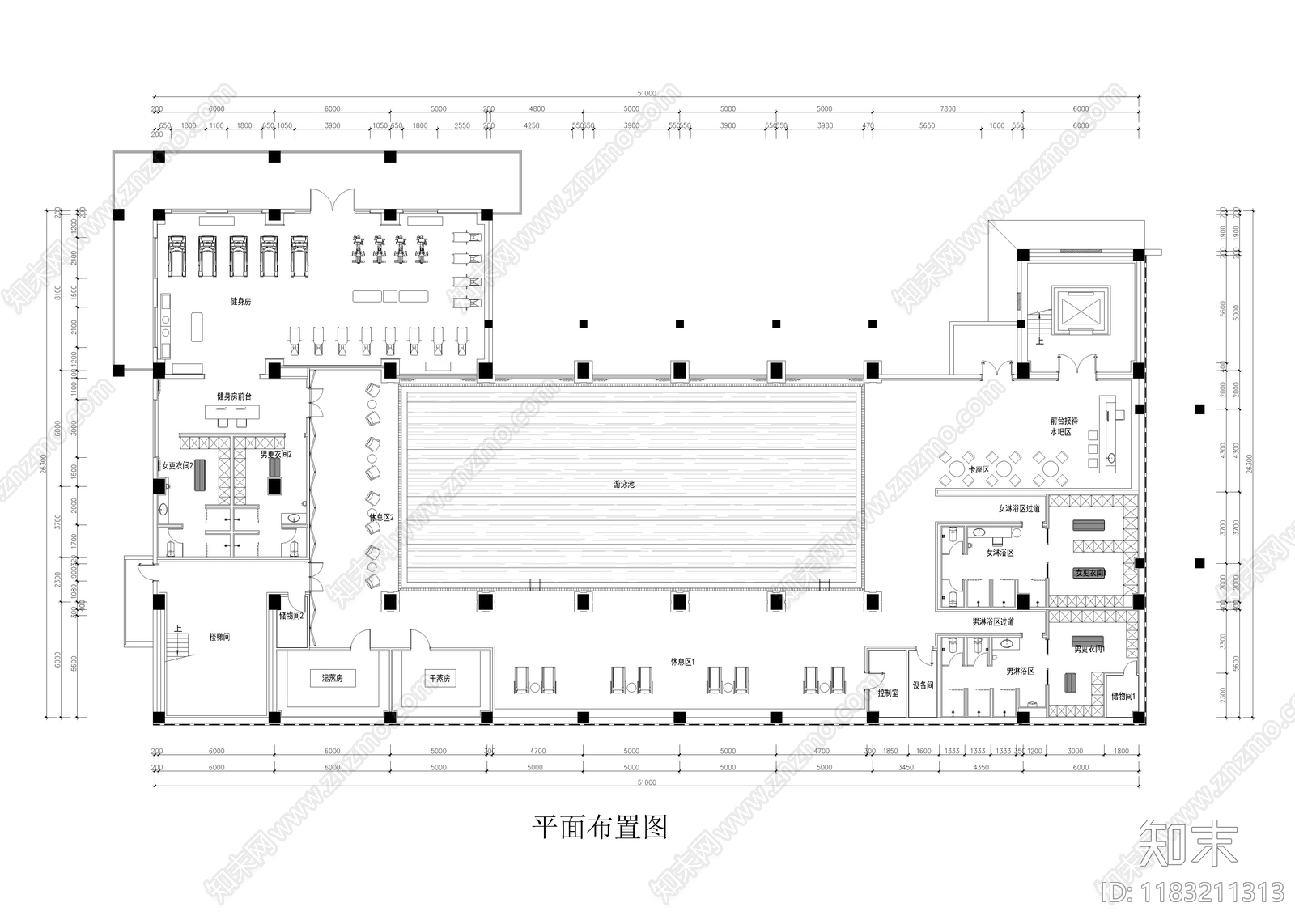 现代新中式会所cad施工图下载【ID:1183211313】