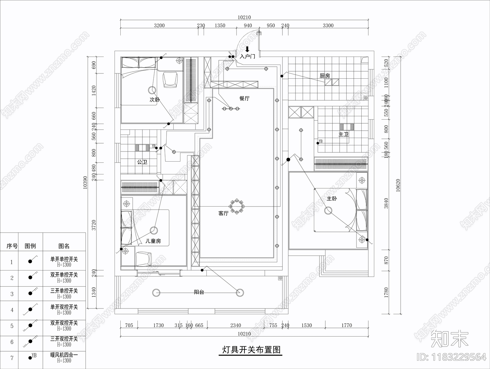 平层cad施工图下载【ID:1183229564】