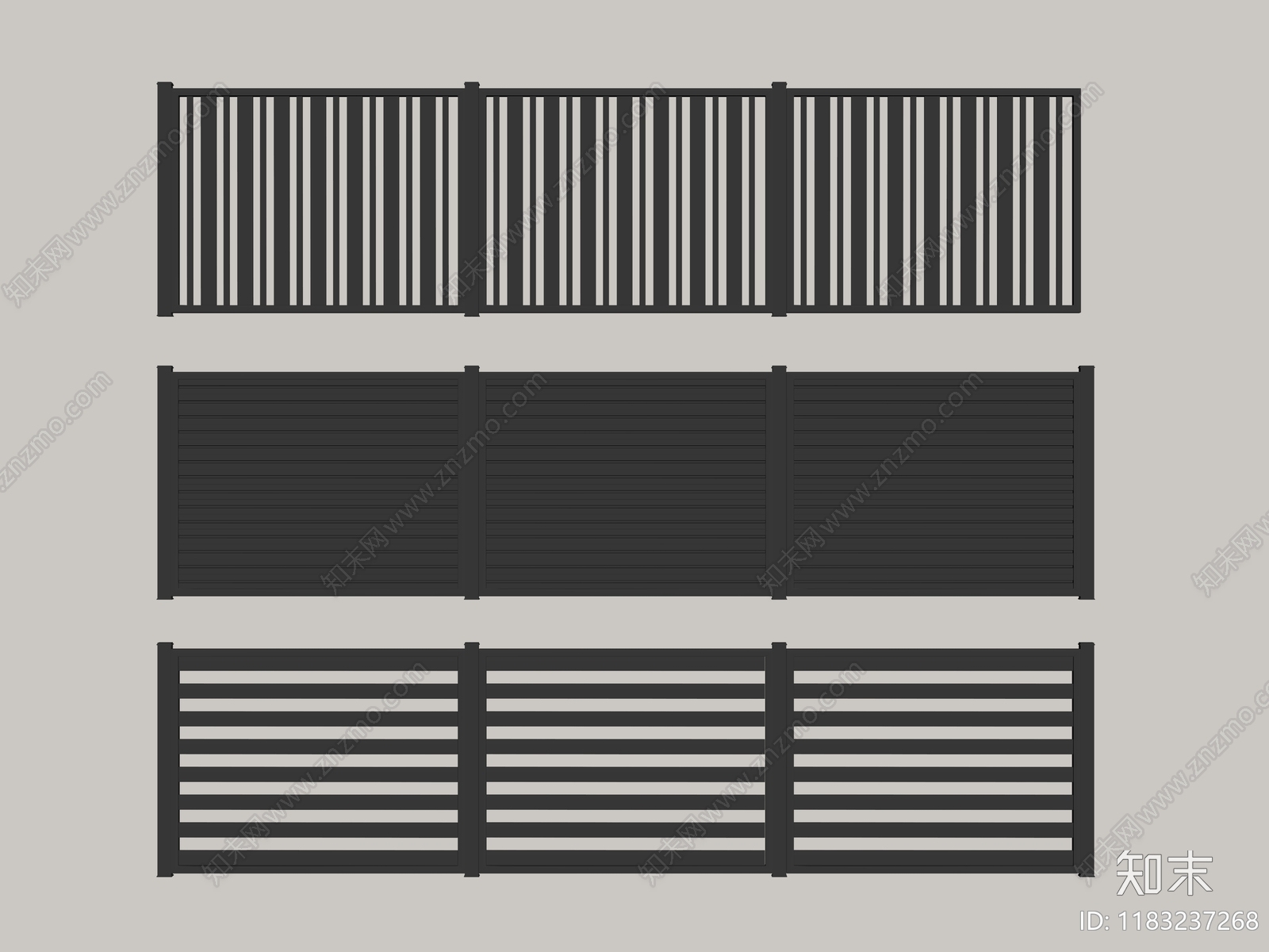 现代围栏护栏SU模型下载【ID:1183237268】
