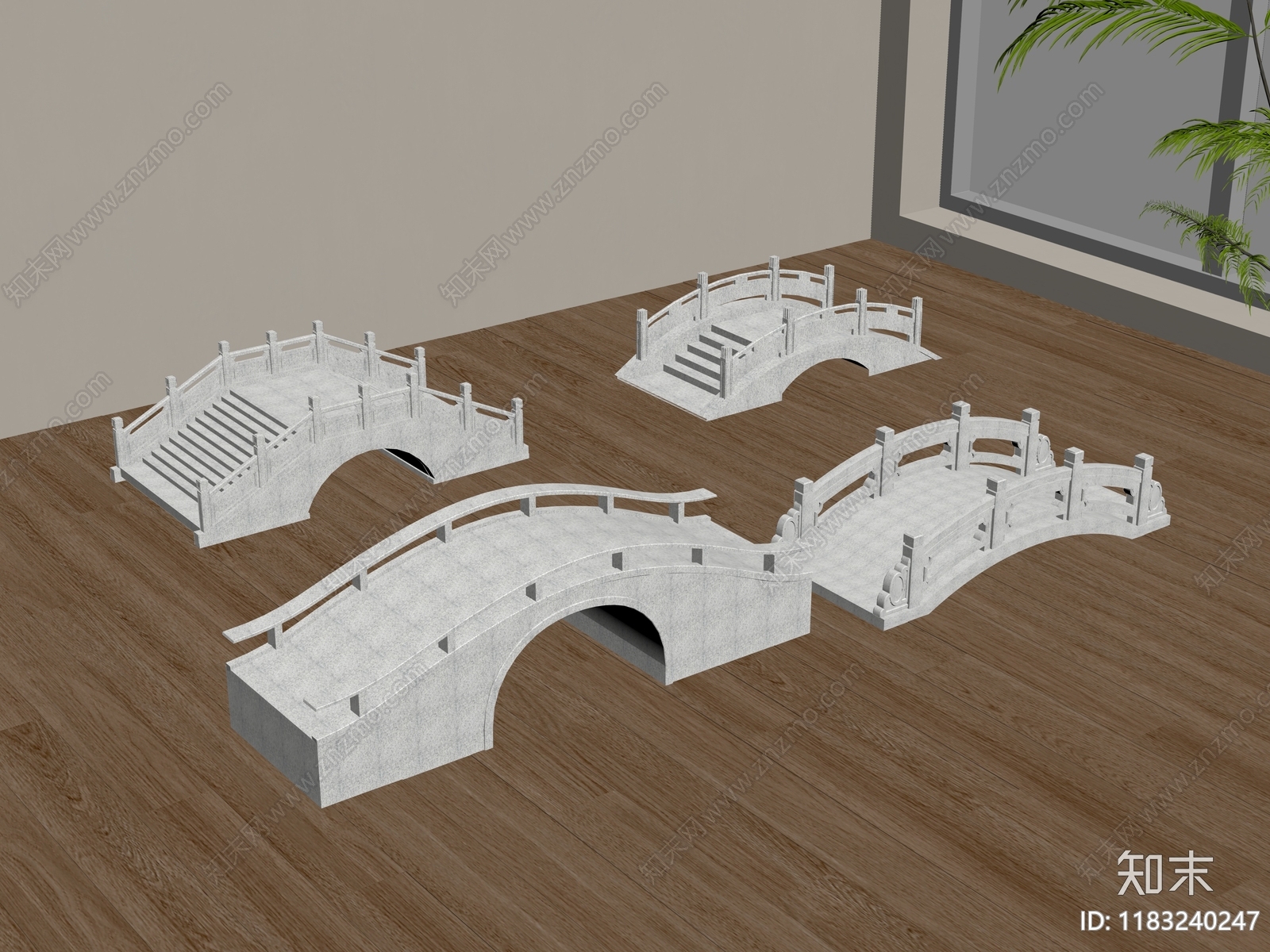 中式景观桥SU模型下载【ID:1183240247】