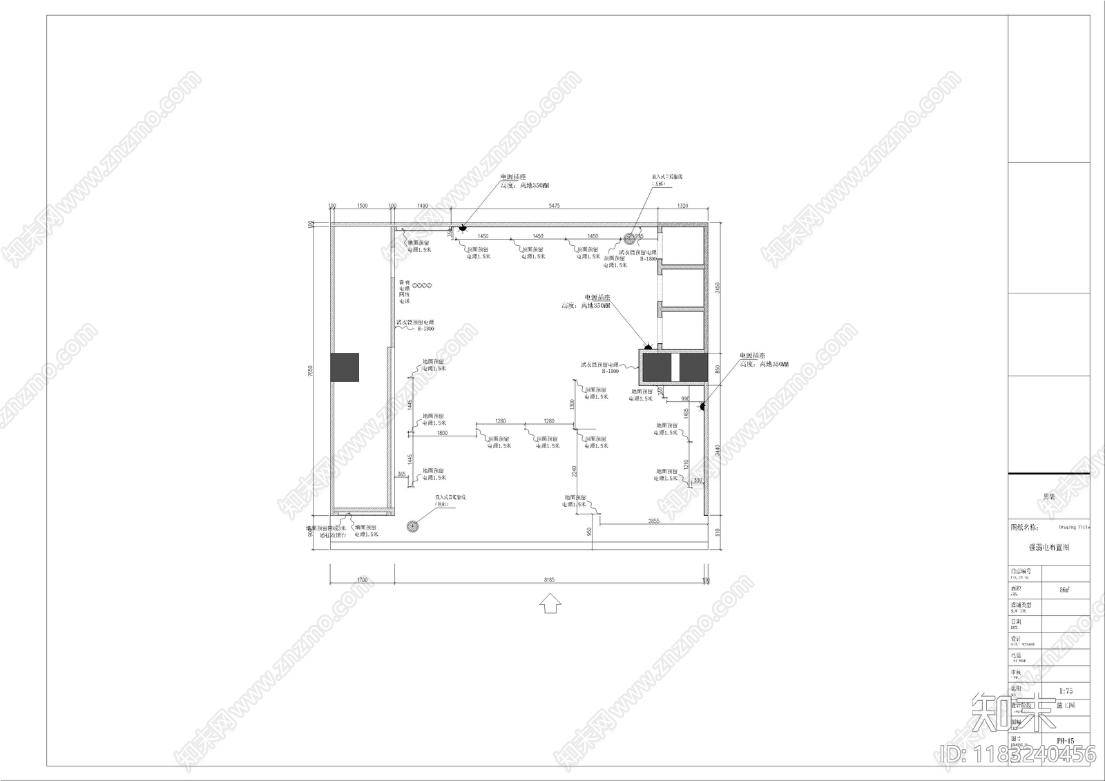 现代服装店cad施工图下载【ID:1183240456】