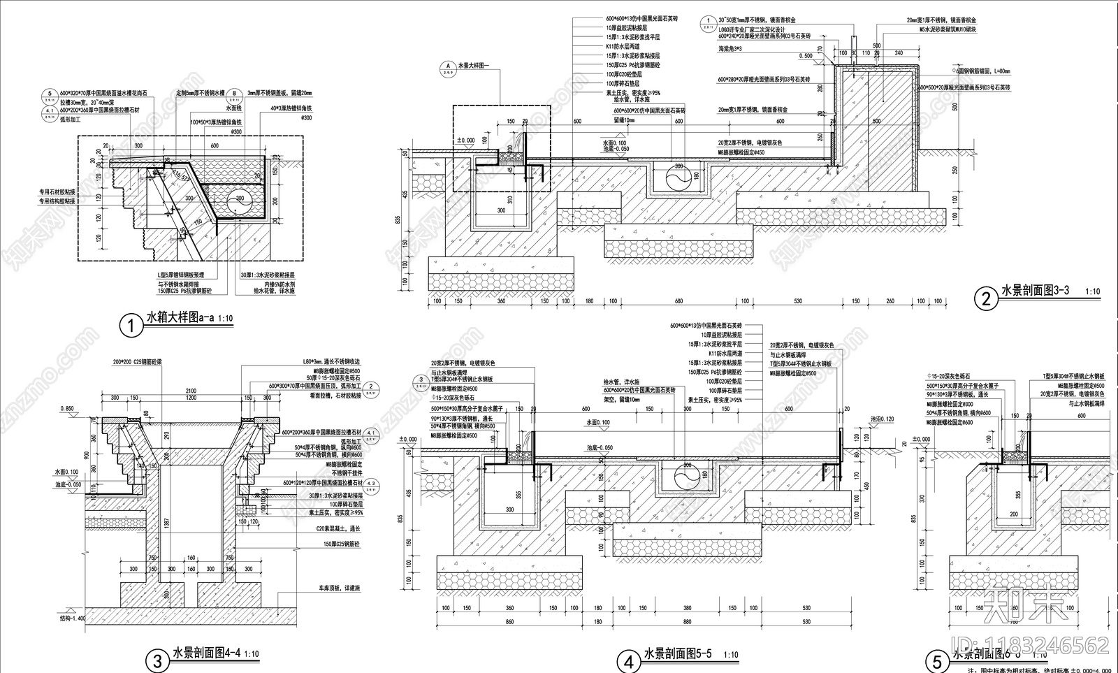 现代水景cad施工图下载【ID:1183246562】