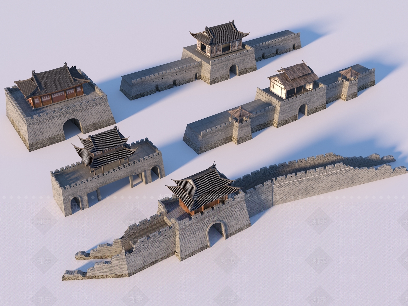 中式古建筑SU模型下载【ID:1183249806】