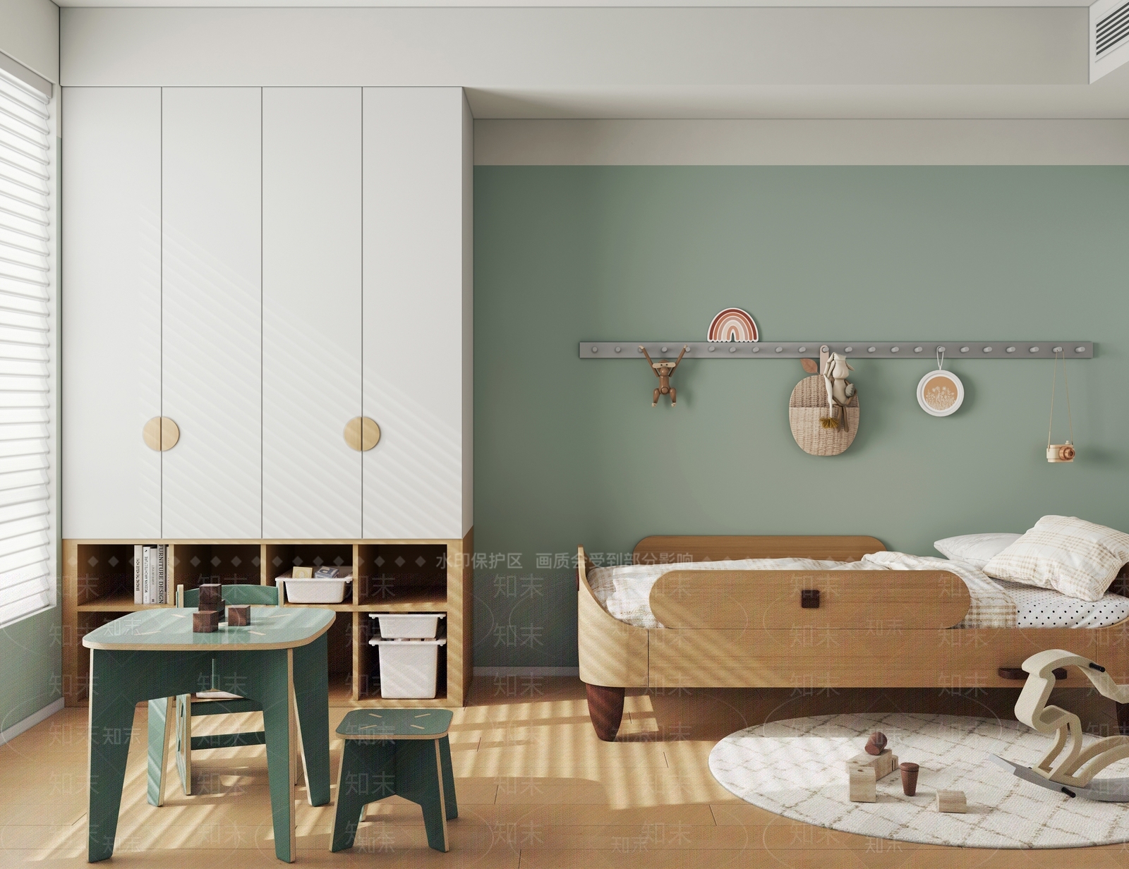 现代北欧通用儿童房3D模型下载【ID:1183251539】