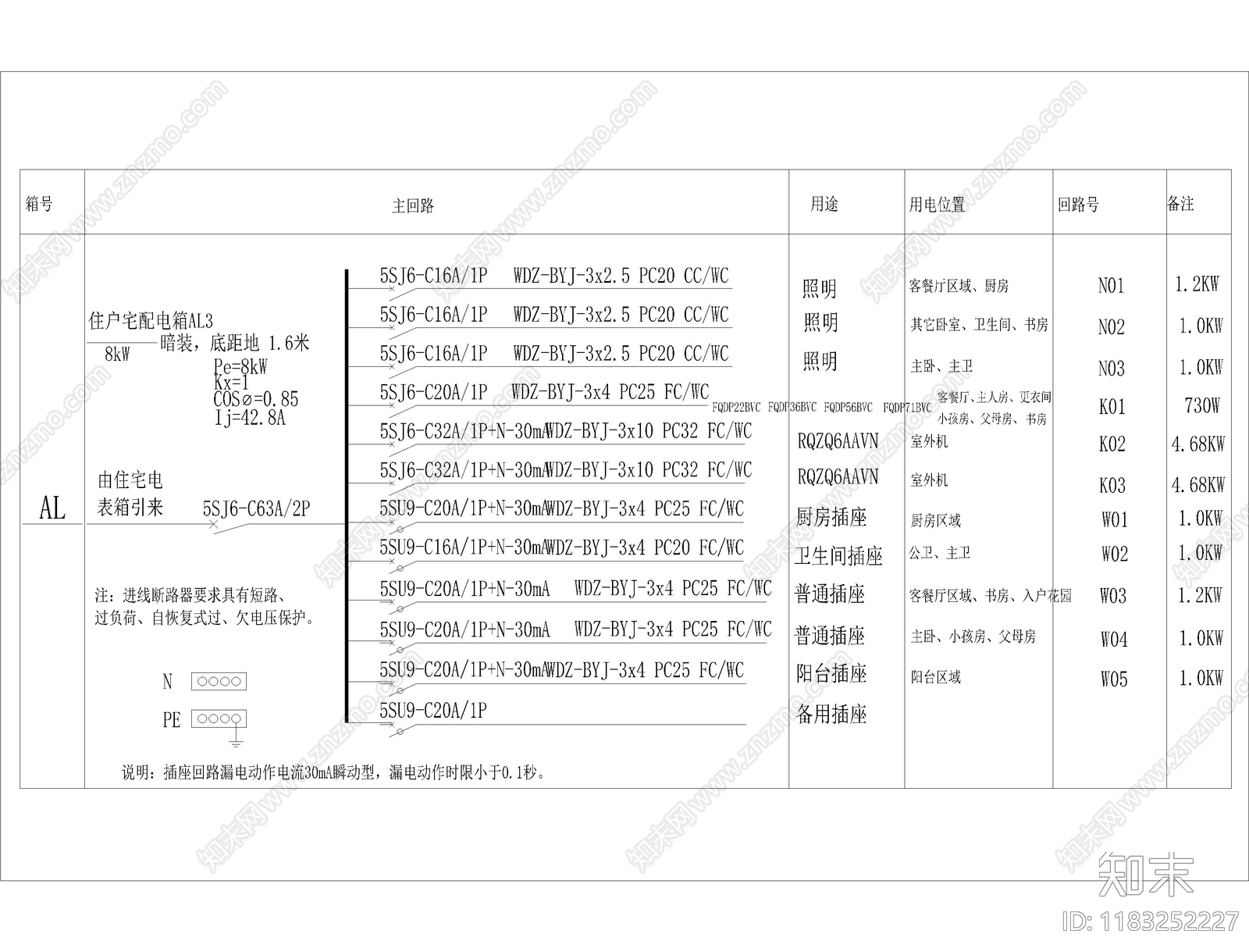 电气图cad施工图下载【ID:1183252227】