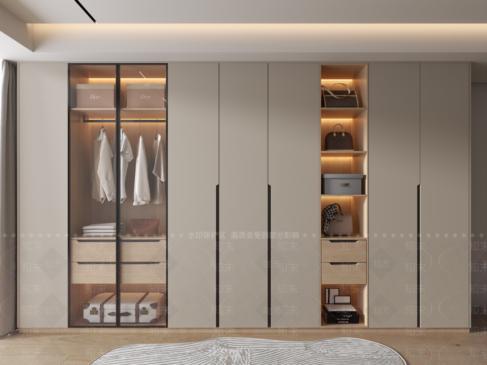 现代简约衣帽间3D模型下载【ID:1183252667】