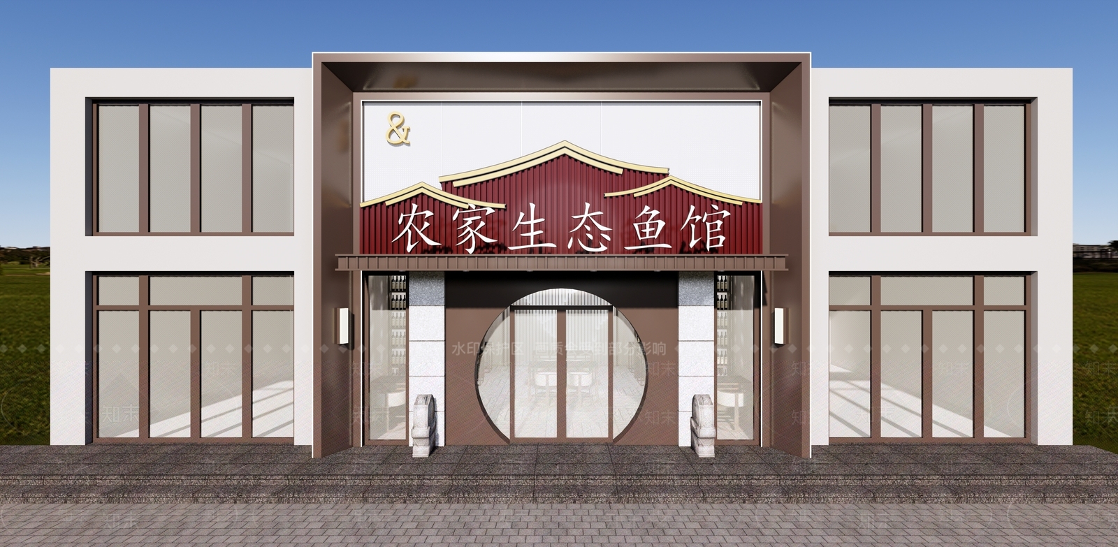 新中式门头SU模型下载【ID:1183264600】
