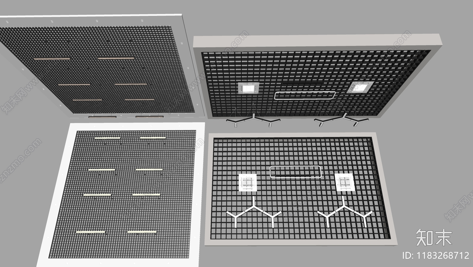工业吊顶SU模型下载【ID:1183268712】