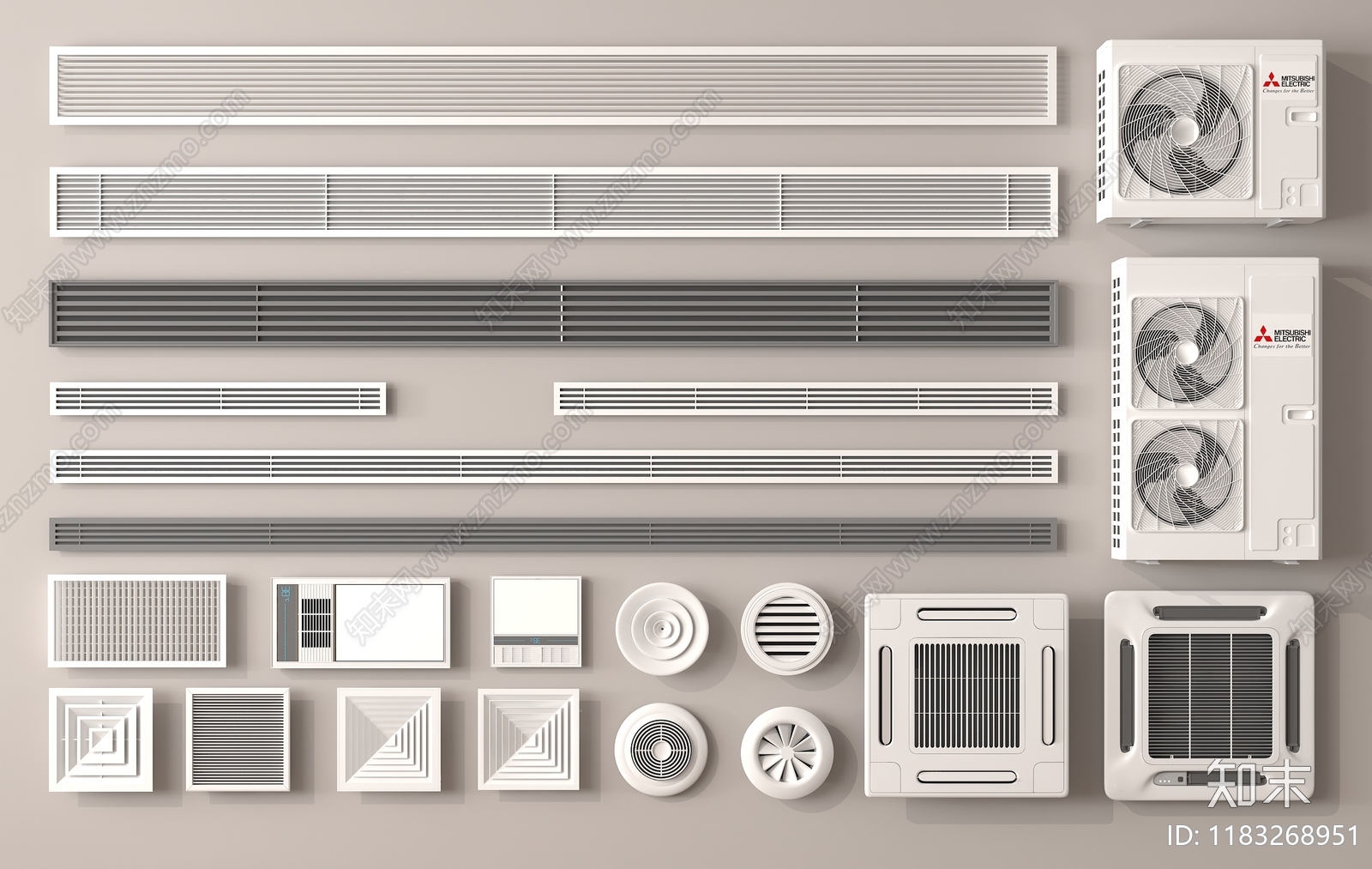 空调出风口3D模型下载【ID:1183268951】