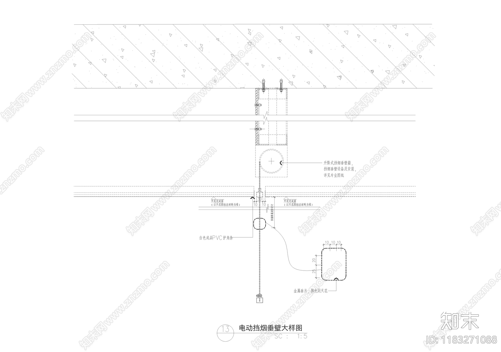 现代中式墙面节点cad施工图下载【ID:1183271088】