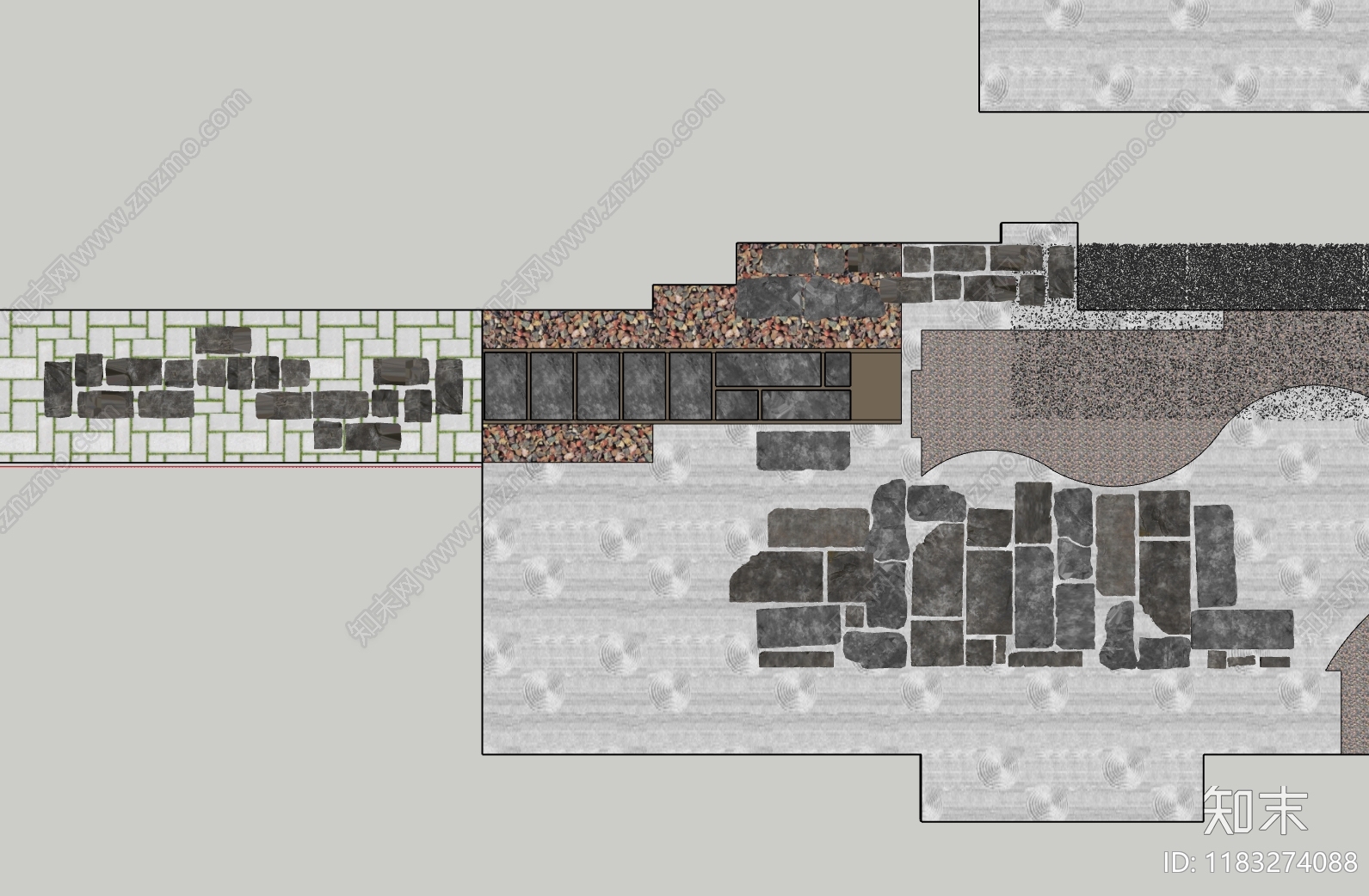 中式现代园路SU模型下载【ID:1183274088】