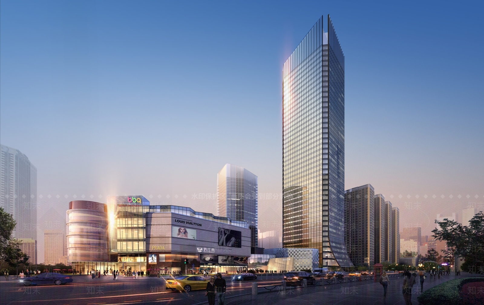 现代商场建筑SU模型下载【ID:1183437489】
