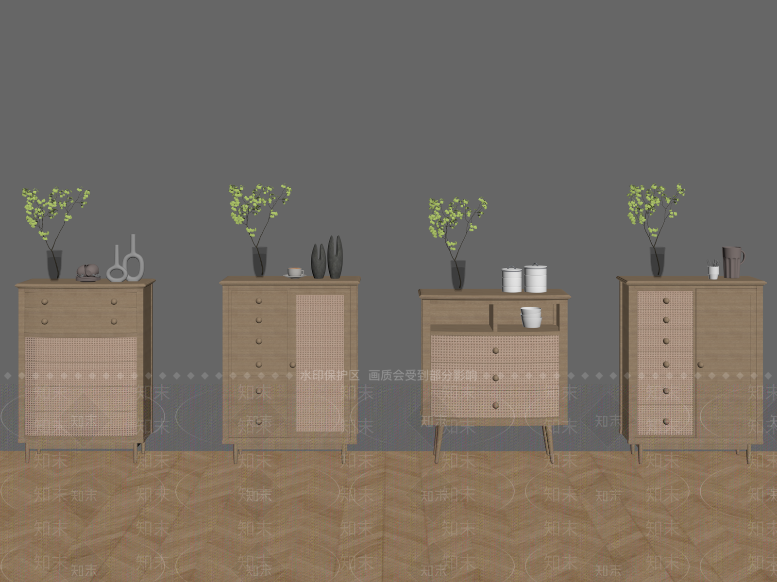 侘寂斗柜SU模型下载【ID:1183275897】