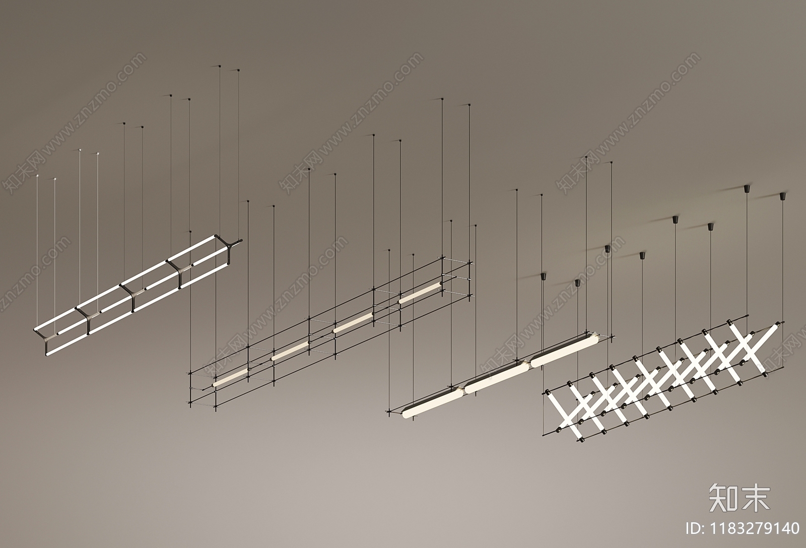 现代吊灯3D模型下载【ID:1183279140】