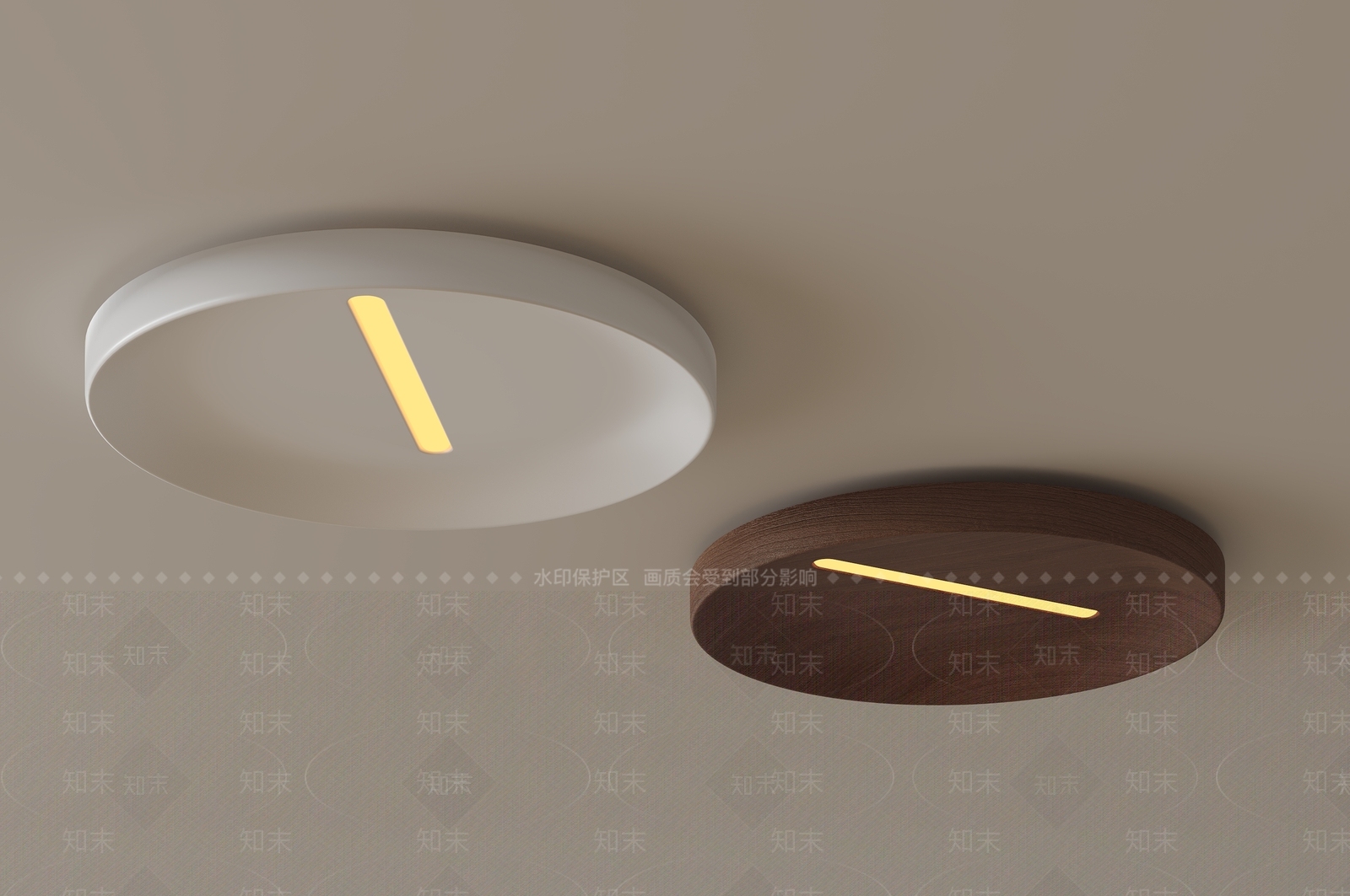 现代极简吸顶灯3D模型下载【ID:1183280263】