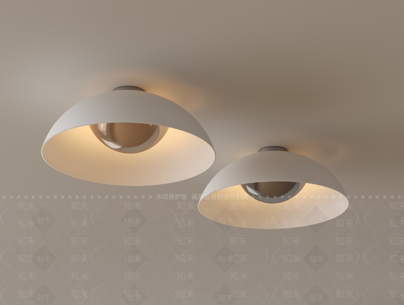 现代极简吸顶灯3D模型下载【ID:1183280476】