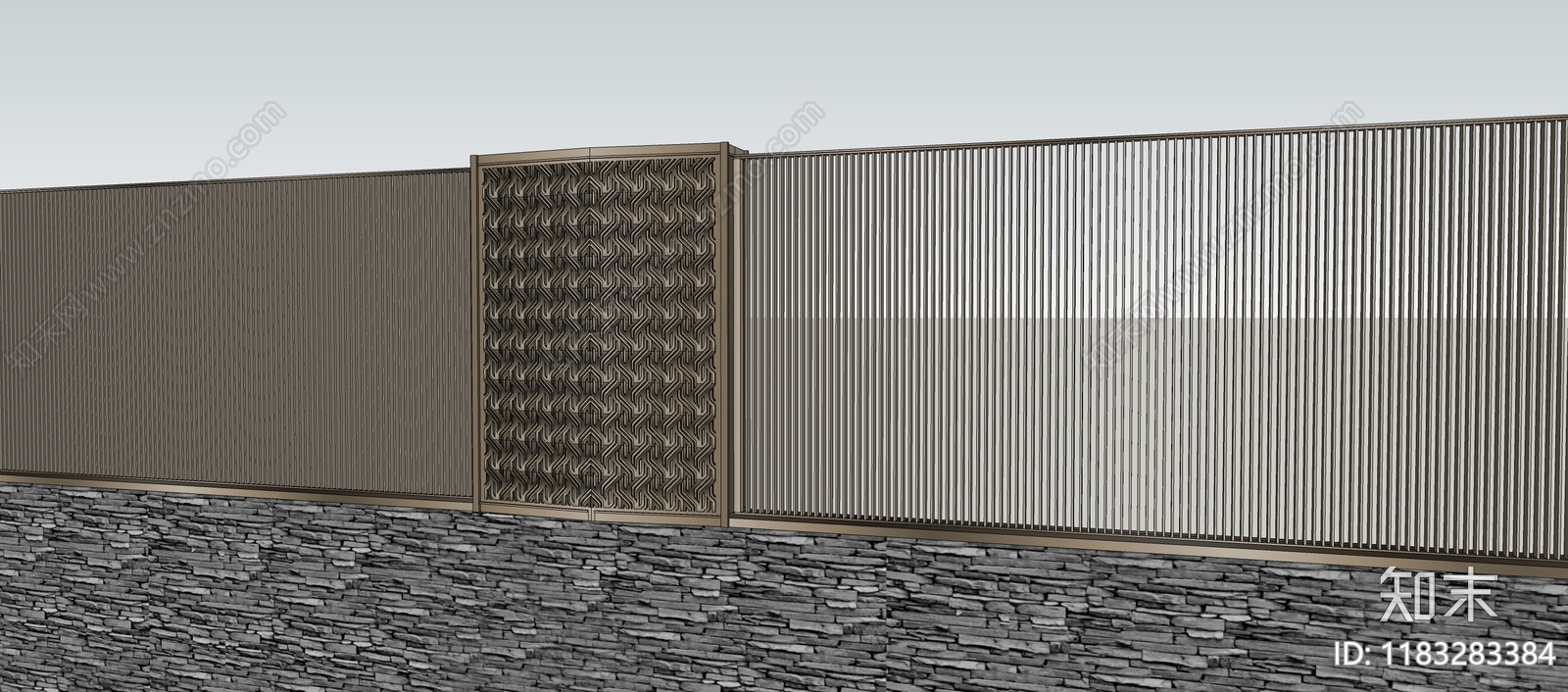 现代景墙SU模型下载【ID:1183283384】