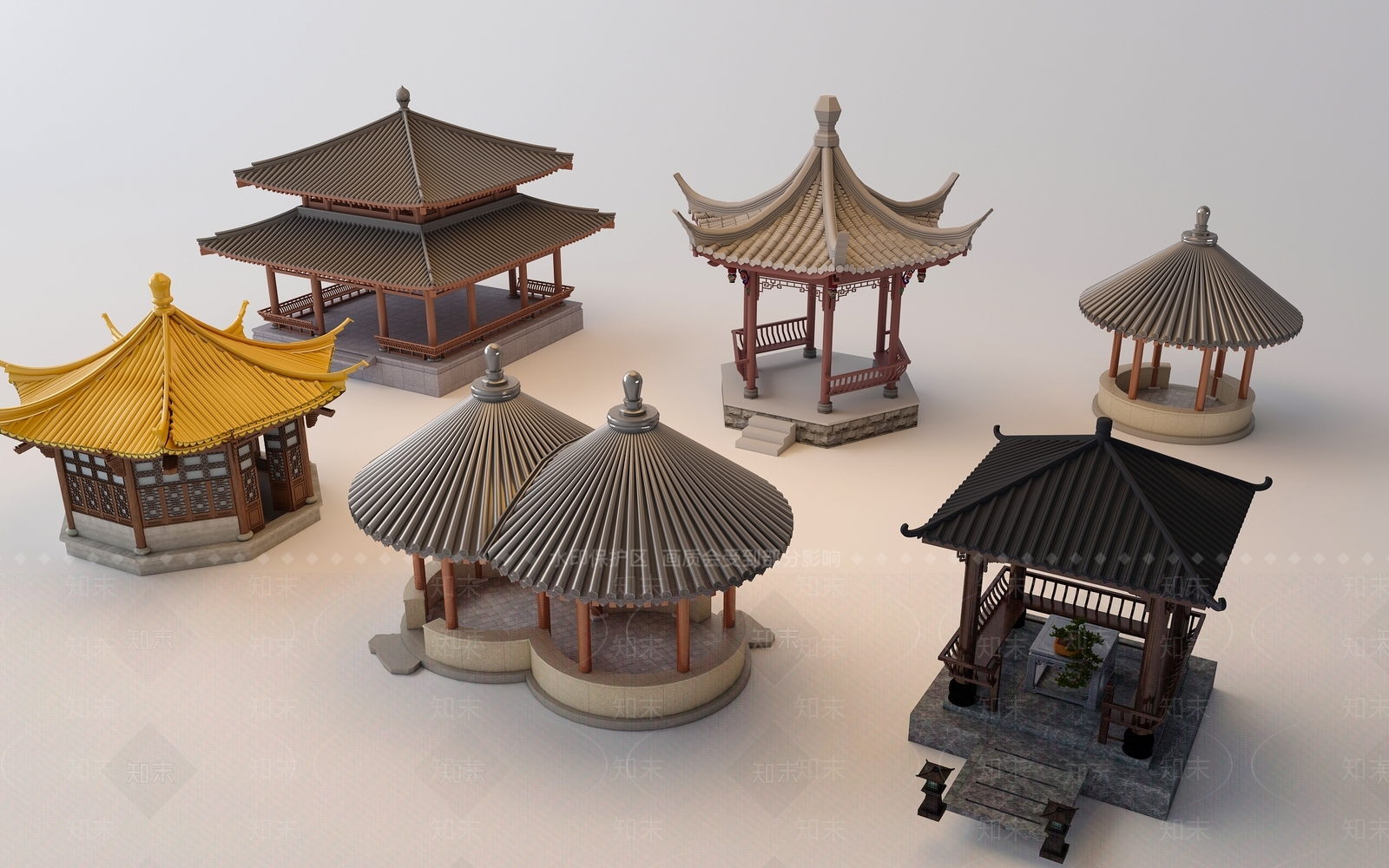新中式亭子3D模型下载【ID:1183283681】